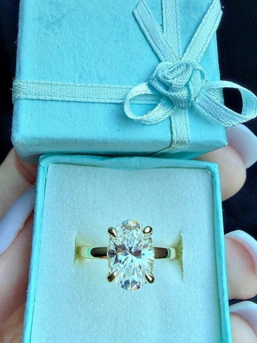 BRAND NEW 14 Karat Yellow Gold Plated Moissanite 4KT Ring